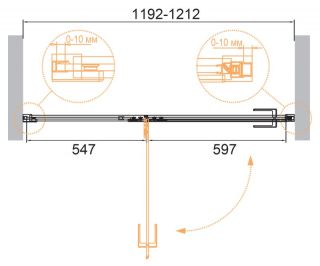 Душевая дверь Cezares Bellagio 120см чёрный BELLAGIO-B-12-120-C-NERO